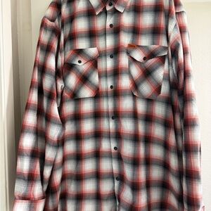 Dixxon Flannel Men’s Red & Black Plaid Button-Up Shirt